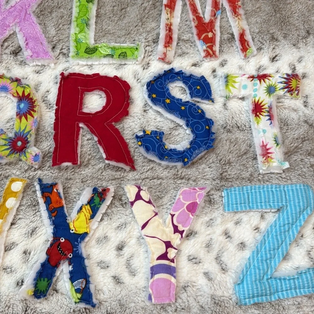 Handmade colorful fabric alphabet letters terrycloth educational sensory toys
